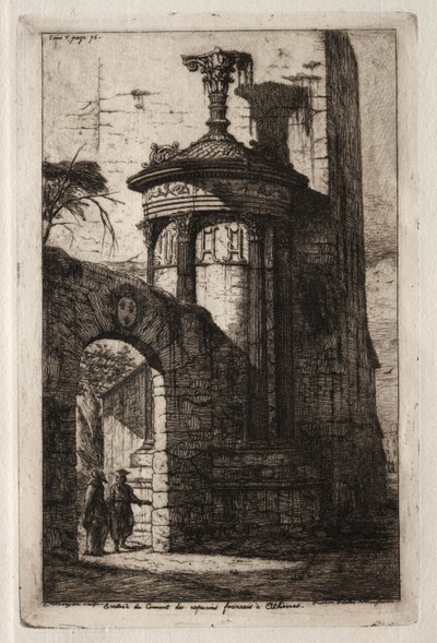 Ingang van het Franse Kapucijnenklooster in Athene, 1854 door Charles Meryon