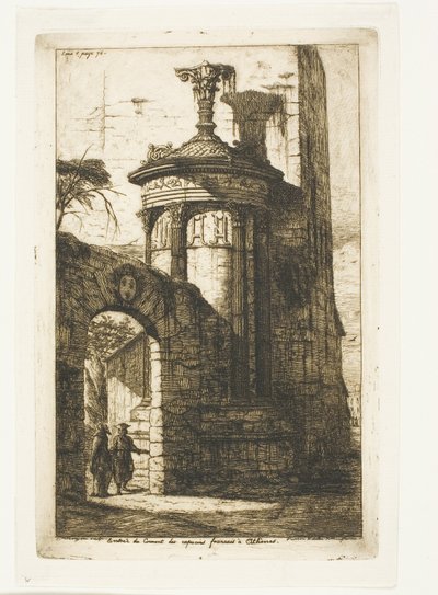 Ingang van het Franse Kapucijnenklooster in Athene door Charles Meryon