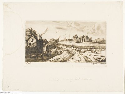 Ingang naar de Buitenwijk van Saint-Marceau, Parijs door Charles Meryon