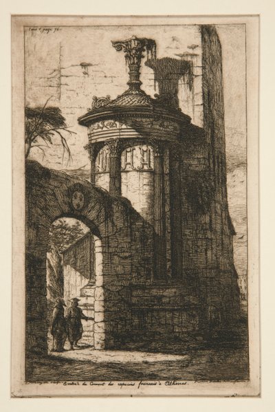 Entree van het Franse Kapucijnenklooster in Athene door Charles Meryon