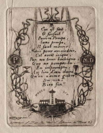 Etsen van Parijs: De Notre Dame Pomp, Kleine Plaat door Charles Meryon