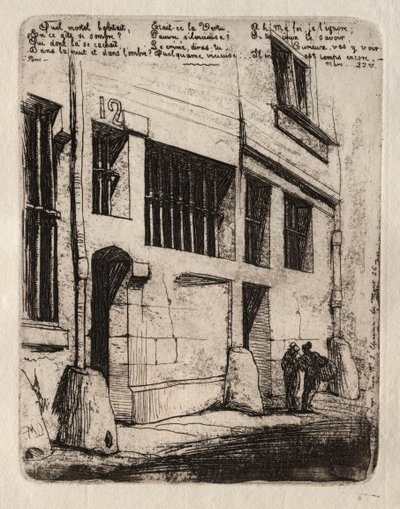 Etsen van Parijs: De Straat van de Stoute Jongens, 1854 door Charles Meryon