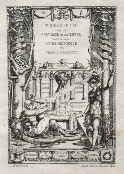 Frontispice voor een Catalogus van de Gravures van Thomas de Leu door Charles Meryon