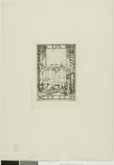 Frontispice voor de catalogus van de gravures van Thomas De Leu door Charles Meryon