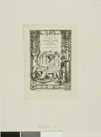 Frontispice voor de Catalogus van het Werk van Thomas De Leu door Charles Meryon