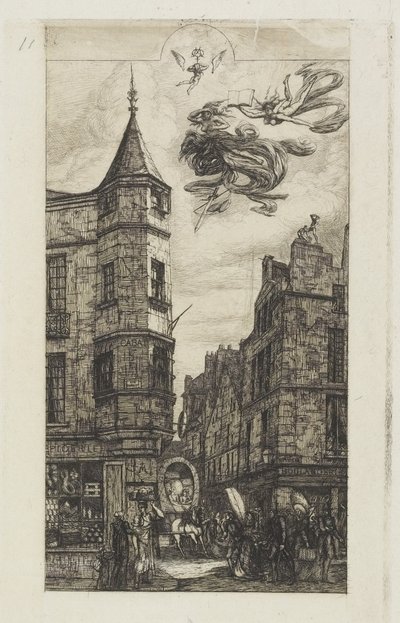 Huis met een torentje, nr. 22, 1861 door Charles Meryon