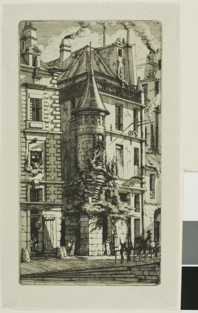 Huis met een Toren, rue de la Tixeranderie door Charles Meryon