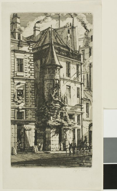 Huis met een torentje, rue de la Tixeranderie, Parijs door Charles Meryon