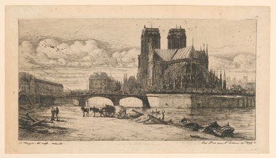 De apsis van de Notre-Dame, Parijs door Charles Meryon
