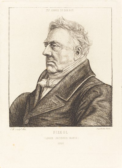 L.J.-Marie Bizeul, een Bretonse archeoloog door Charles Meryon