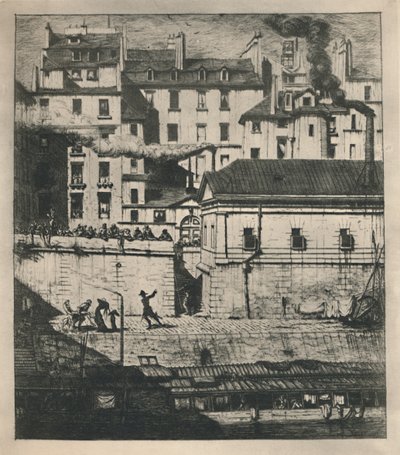 La Morgue 3e Staat, 9 18 x 8 18 Inches, 1854, 1927 door Charles Meryon