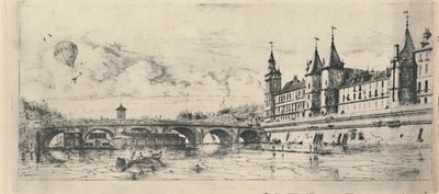 Le Pont-Au-Change 2e Staat door Charles Meryon
