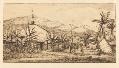 Grote inheemse hut op de weg van Balade naar Puebo, 1845 door Charles Meryon