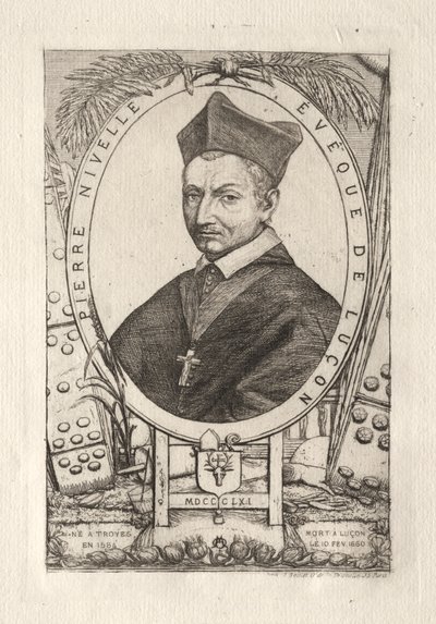 Pierre Nivelle, bisschop van Luçon door Charles Meryon