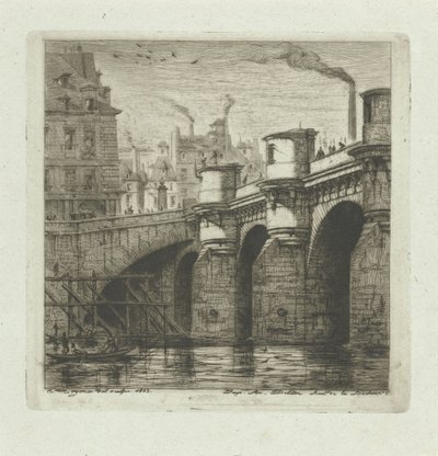 Pont-Neuf over de Seine in Parijs door Charles Meryon