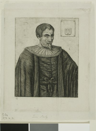 Portret van Jean Besly, historicus door Charles Meryon