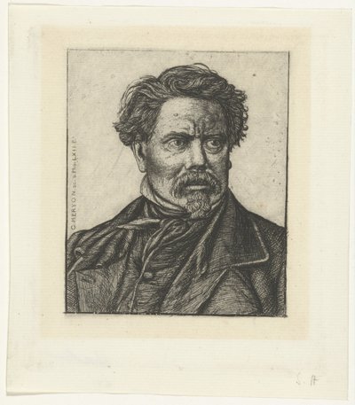 Portret van historicus Benjamin Fillon door Charles Meryon