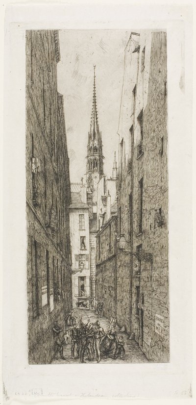 Rue des Chantres, Parijs door Charles Meryon