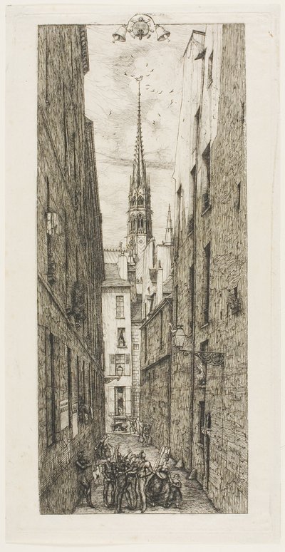 Rue des Chantres, Parijs door Charles Meryon