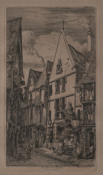Rue des Toilés, Bourges door Charles Meryon