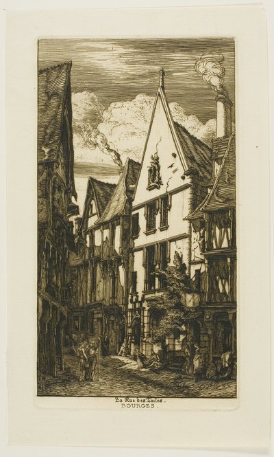 Rue des Toiles, Bourges door Charles Meryon