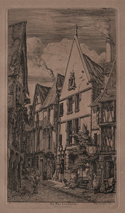 Rue des Toilés, Bourges door Charles Meryon