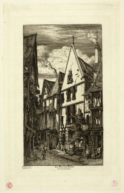 Rue des toiles, Bourges door Charles Meryon