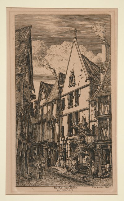 Rue des toiles, in Bourges door Charles Meryon