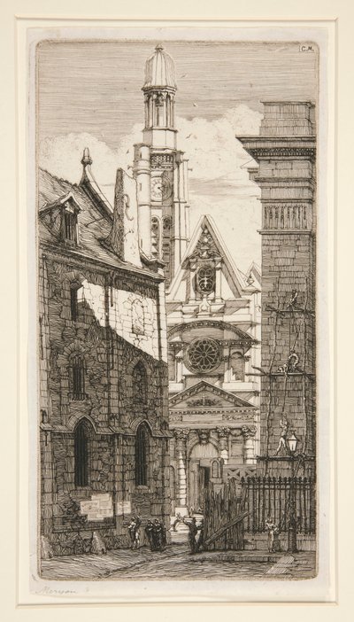 Saint-Etienne-du-Mont door Charles Meryon