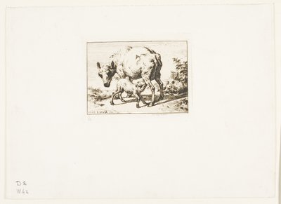 De ooi met twee lammeren door Charles Meryon