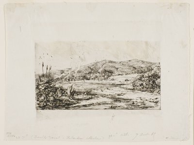 De kleine Franse kolonie in Akaroa, 1845 door Charles Meryon
