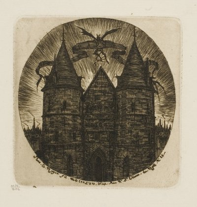 De Oude Poort van het Paleis van Justitie, Parijs door Charles Meryon