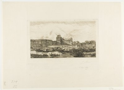 Het oude Louvre, Parijs, 1651 door Charles Meryon