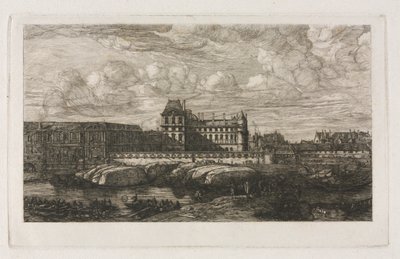 Het oude Louvre naar een schilderij van Zeeman door Charles Meryon