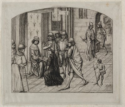 Het Gedrukte Werk van de Latijnse Auteur, Valerius Maximus, Wordt Aan Koning Lodewijk XI Gepresenteerd door Charles Meryon