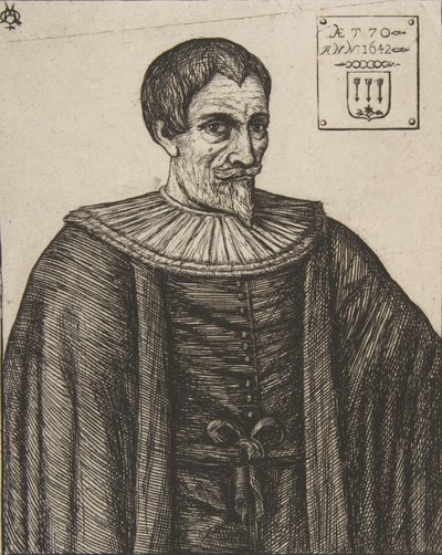 De historicus John Besly, naar Jaspar Isaac door Charles Meryon