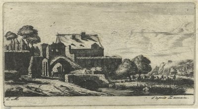 Watermolen aan rivier in omgeving van Saint-Denis door Charles Meryon
