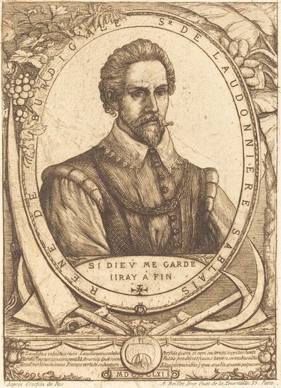 René Laudonnière Sablais (De Burdigale) door Charles Meryon after Crispijn de Passe I