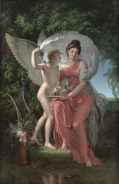 Erato, Muze van de Lyrische Poëzie door Charles Meynier