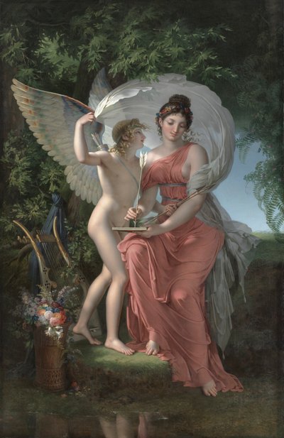 Erato, Muze van de Lyrische Poëzie, 1800 door Charles Meynier