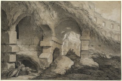 Het interieur van het Colosseum door Charles Michel Ange Challe