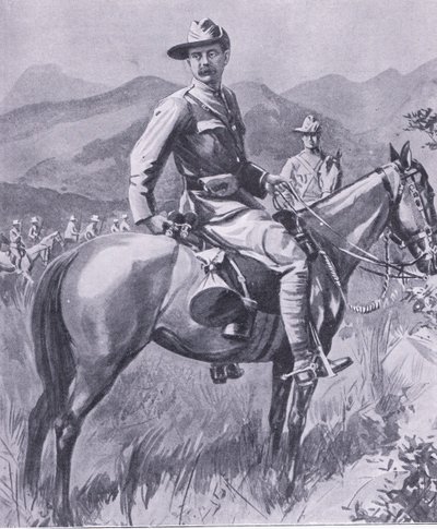 Brigadegeneraal Lumer, uit After Pretoria: The Guerilla War gepubliceerd door Harmsworth Bros Limited, 1901 door Charles Mills Sheldon