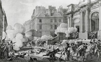 Napoleon Bonaparte onderdrukt de royalistische opstand voor de Eglise Saint-Roch in Parijs door Charles Monnet
