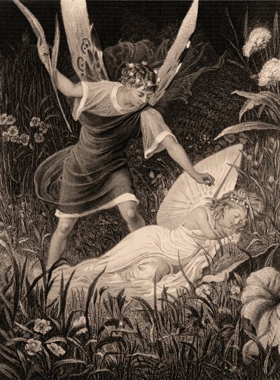 Oberon en Titania - "Midzomernachtsdroom", Act II, Scene III door Charles Mottram