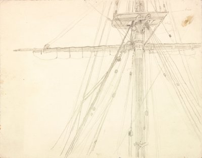Mast en tuigage (detail) door Charles Napier Hemy