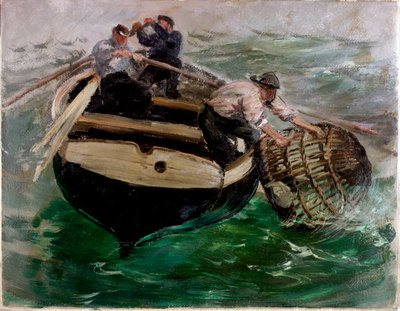 Binnenhalen van kreeftenpotten door Charles Napier Hemy