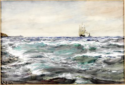 Ruw water op de bar door Charles Napier Hemy
