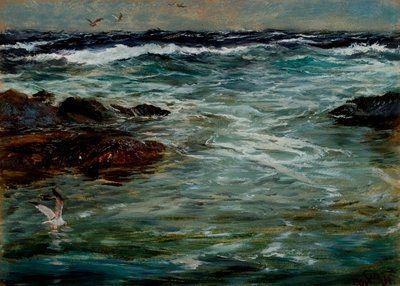 Zee Studie bij Portscatho, Cornwall door Charles Napier Hemy