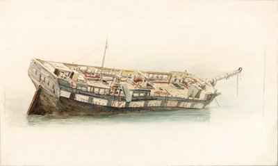 Wrak van een oorlogsschip door Charles Napier Hemy