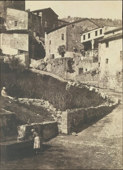 Een straat in Grasse, 1852 door Charles Nègre